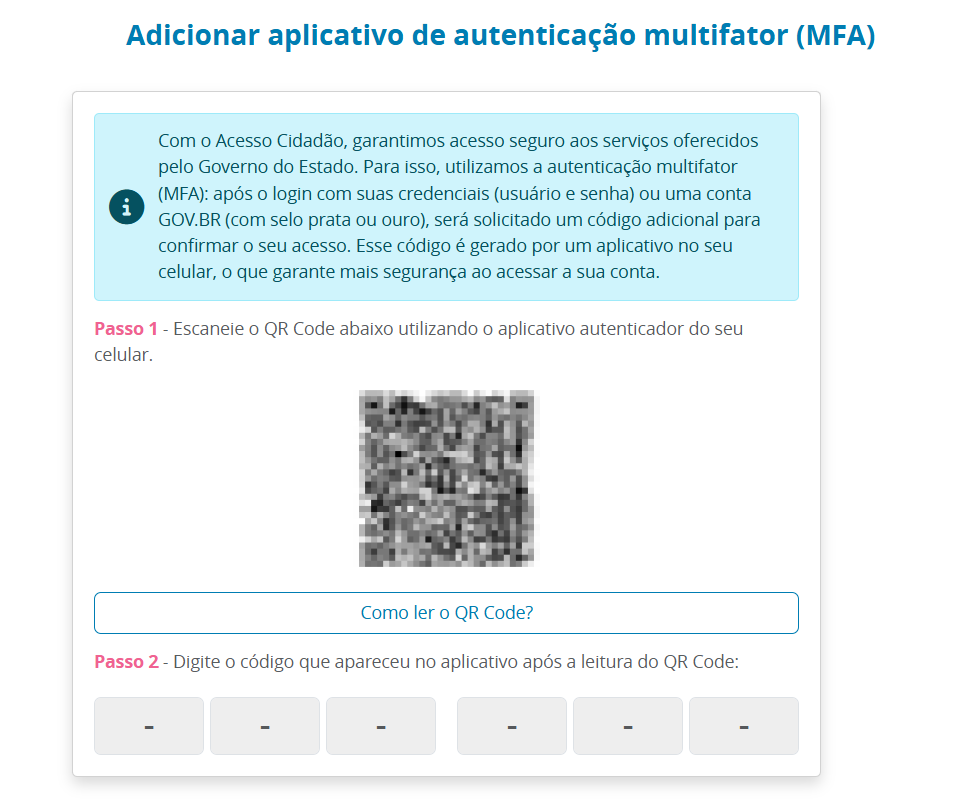 "Passos para adicionar Dois Fatores"